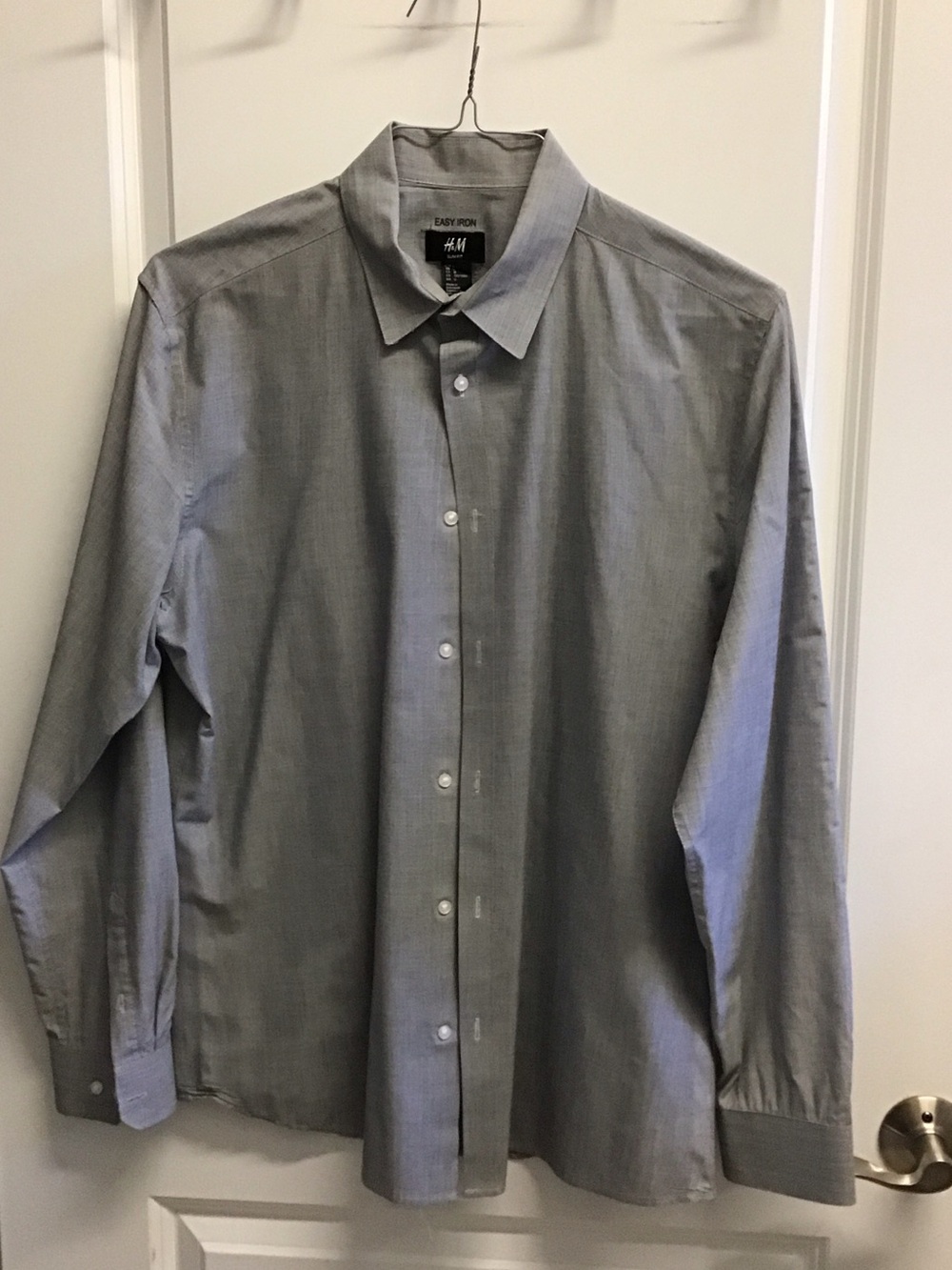 H&M Men's Button-Front Dress Shirt - Gray